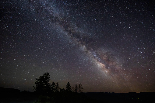 The Milky Way appears  in Southwest Colorado
