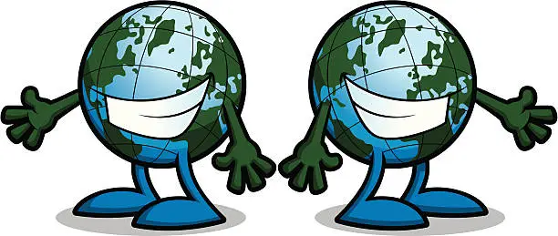 Vector illustration of Earth Globe World Hand Out
