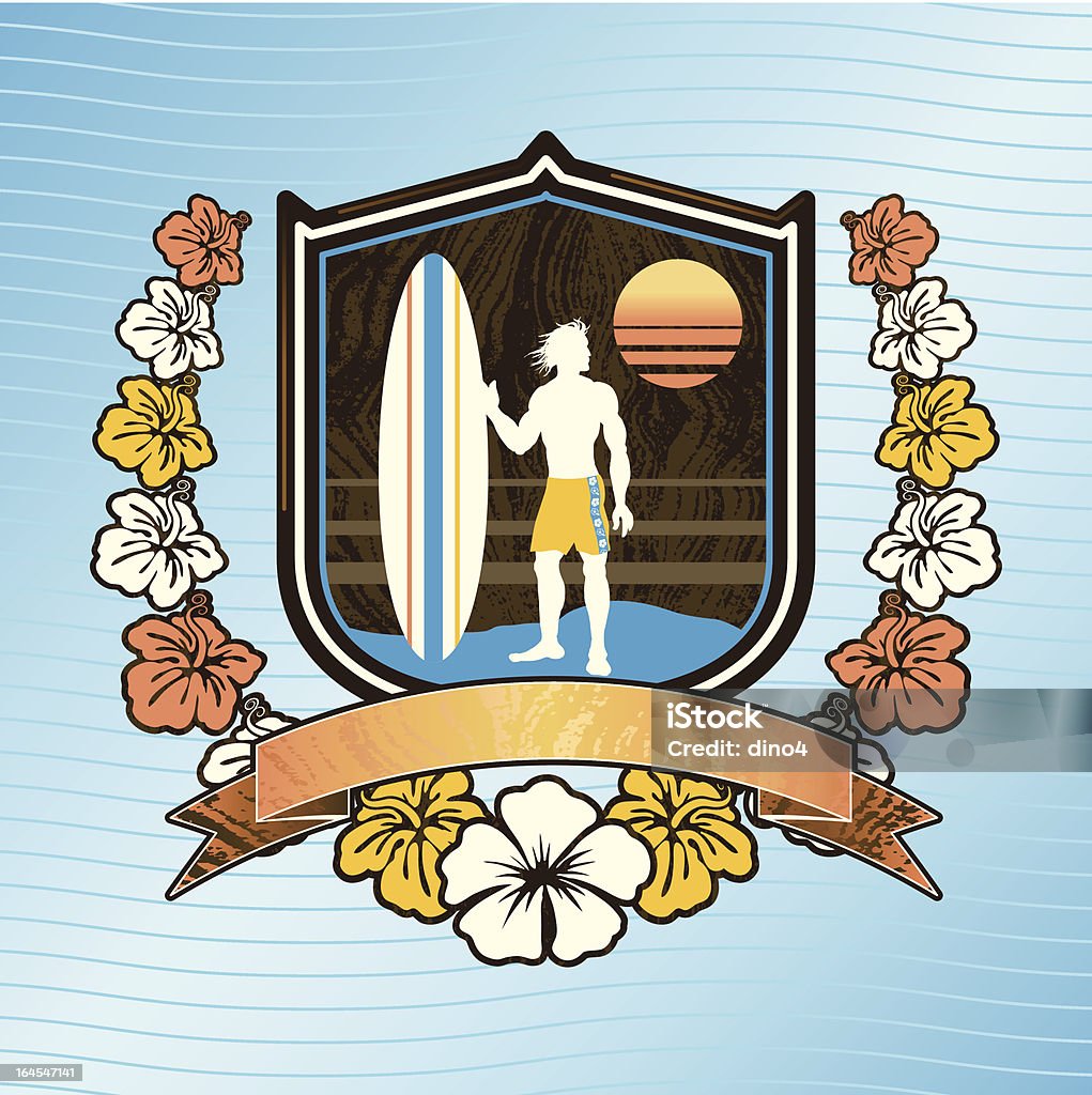 Grande emblema Kahuna - Royalty-free Praia arte vetorial