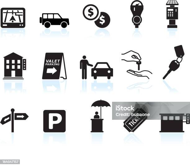 Opcje Parkingowe Czarny Białe Wektor Zestaw Ikon Royaltyfree - Stockowe grafiki wektorowe i więcej obrazów Parking