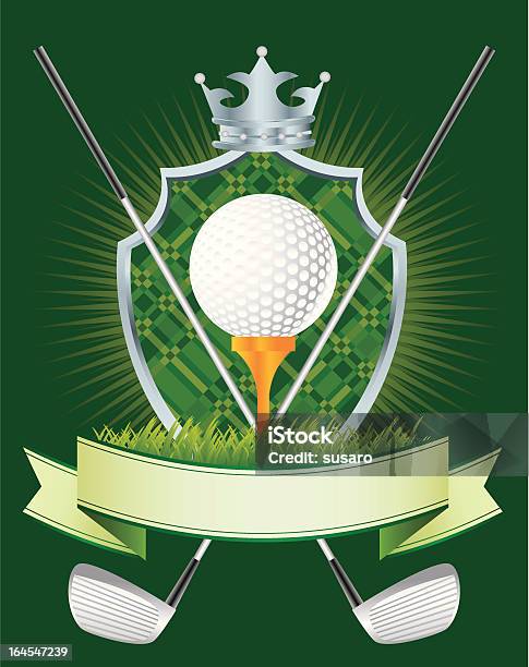 Фервея С Большой Кроватью King Size — стоковая векторная графика и другие изображения на тему Мяч для гольфа - Мяч для гольфа, Teeing Off, Клюшка для гольфа
