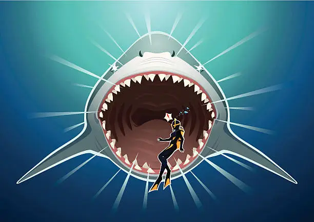 Vector illustration of Shark Attack