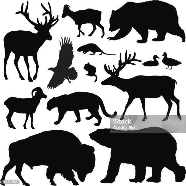 North American Animals Stock Illustration - Download Image Now - In Silhouette, Animal Themes, Animal