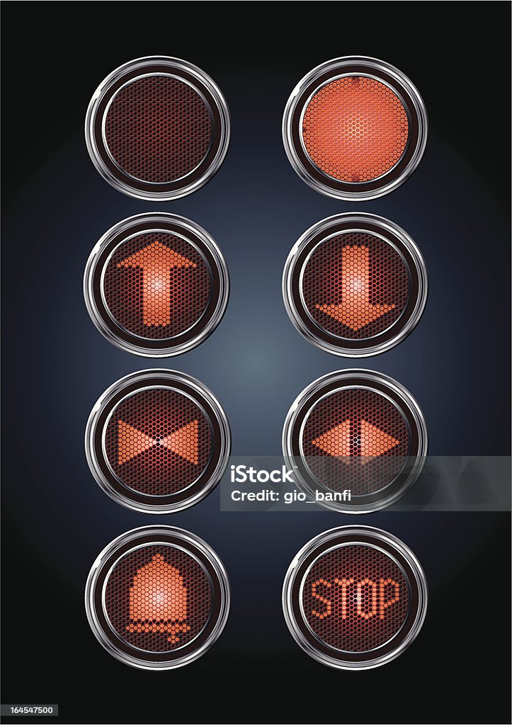 Ascensor botones pulsadores - arte vectorial de Ascensor libre de derechos