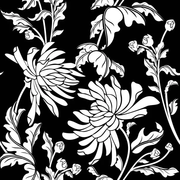 Vector illustration of Seamless Chrysanthemum