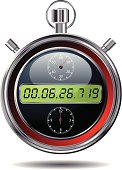 vector illustration of chronometer with digital numbers.