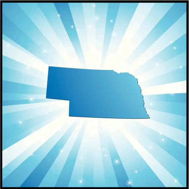 Vector illustration of Blue Nebraska