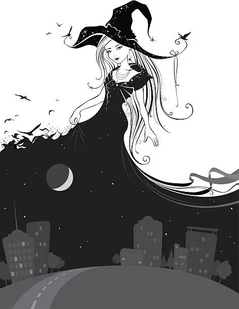 Vector illustration of Lady Night