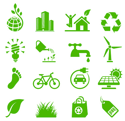 Green Living Environmental Icons Collection