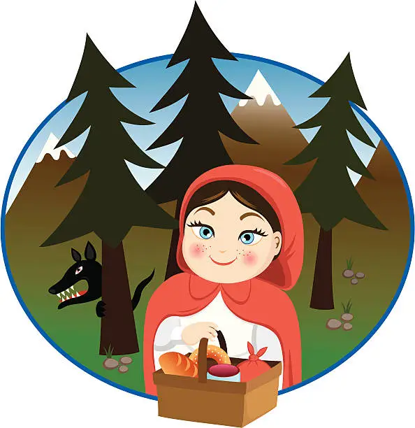 Vector illustration of Little Red Riding Hood