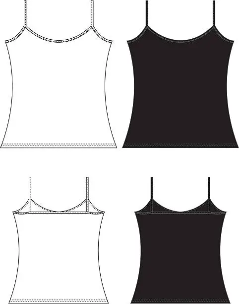 Vector illustration of Simply Ladies/Girls Vest Top Template