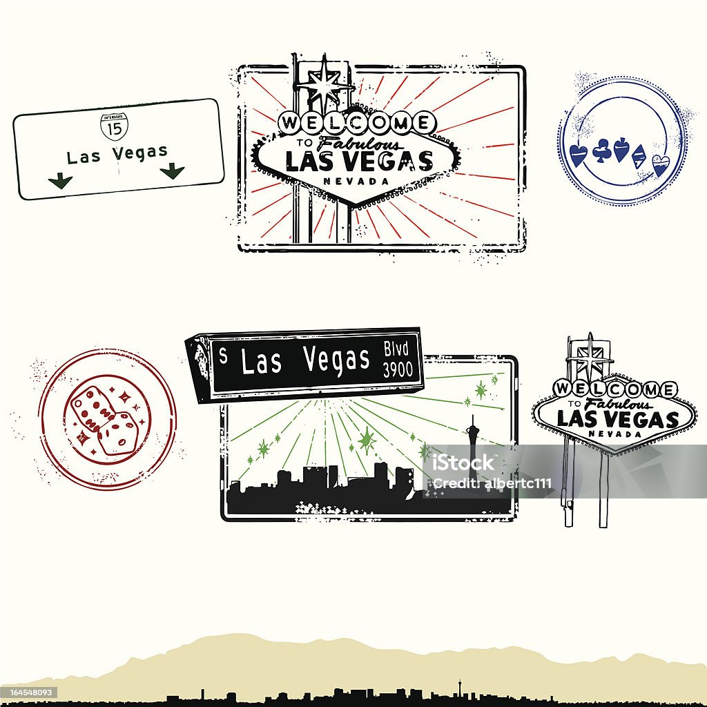 Die Lichter von Las Vegas und Magie - Lizenzfrei Las Vegas-Begrüßungsschild Vektorgrafik