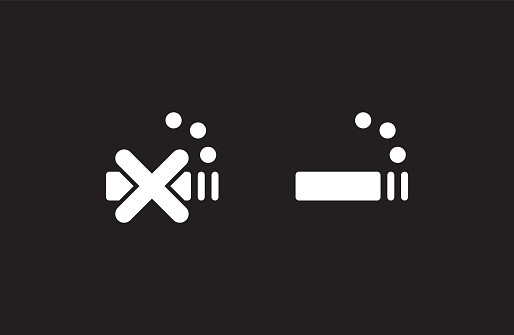 Two smoking icons on black.