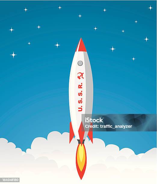 Ilustración de Rocket Lanzamiento De La Ex Unión Soviética y más Vectores Libres de Derechos de Cohete espacial - Cohete espacial, Vector, Humo - Estructura física