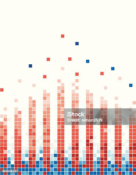 Праздник Синий И Красный Пикселей — стоковая векторная графика и другие изображения на тему Абстрактный - Абстрактный, Афиша, Без людей