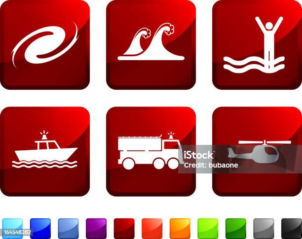Storm Rescue Operation Royalty Free Vector Icon Set Stickers Stock Illustration - Download Image Now