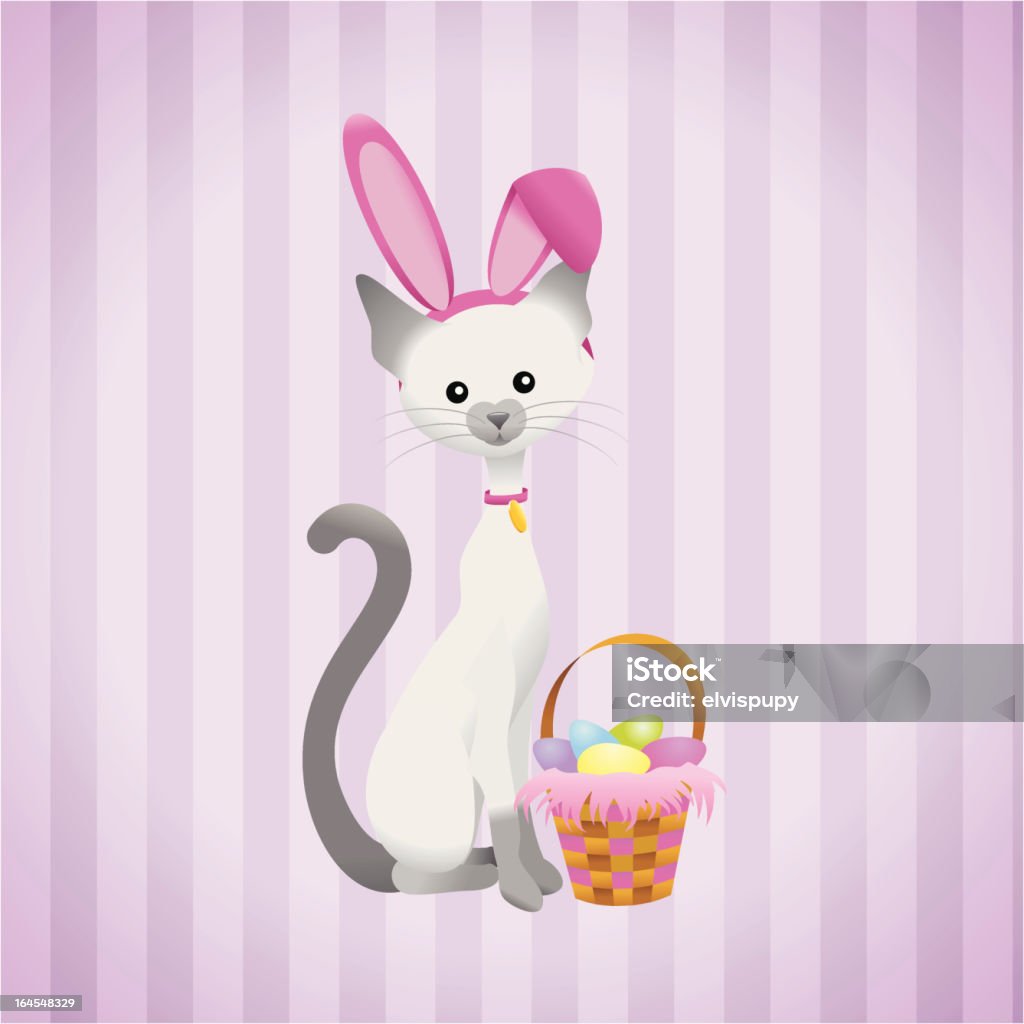 Kitty de pascua - arte vectorial de Gato doméstico libre de derechos