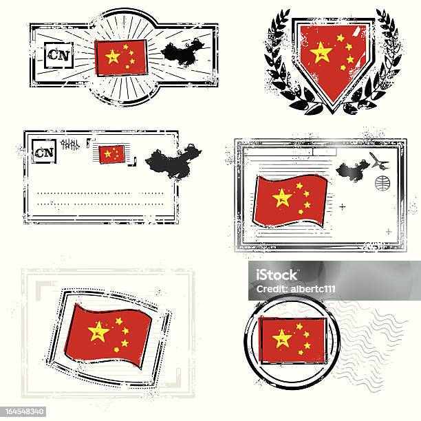 Ilustración de Mejor Calidad Sellos China y más Vectores Libres de Derechos de China - China, Sello de pasaporte, Bandera