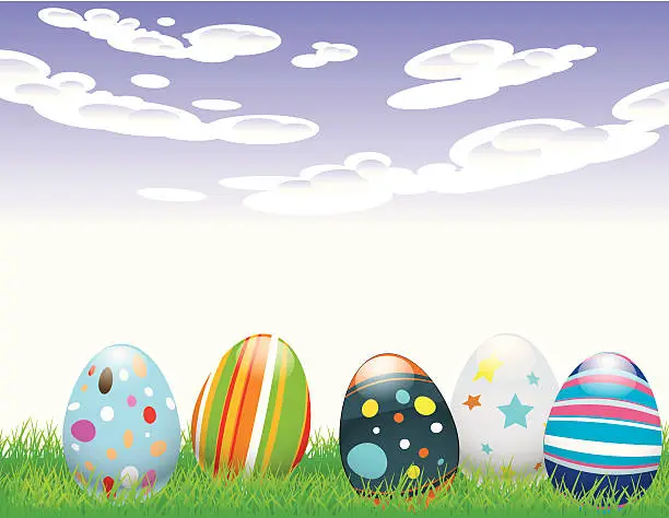 Vector illustration of Easter Eggs Background