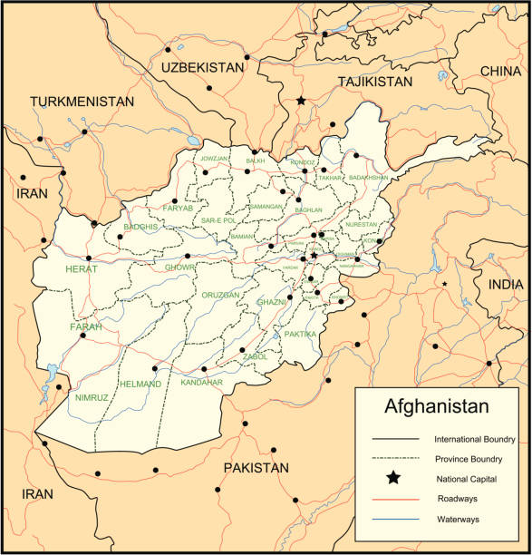 illustrations, cliparts, dessins animés et icônes de carte de l'afghanistan - kandahar