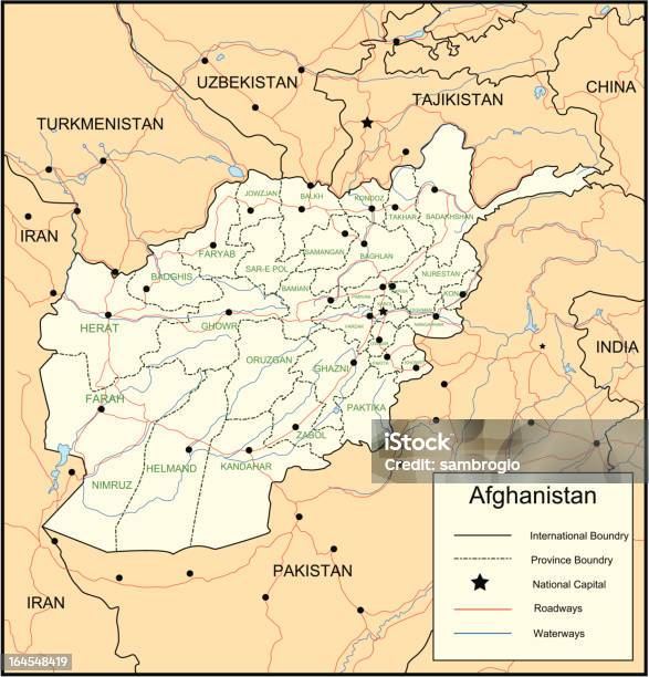 Carte De Lafghanistan Vecteurs libres de droits et plus d'images vectorielles de Afghanistan - Afghanistan, Carte, Asie