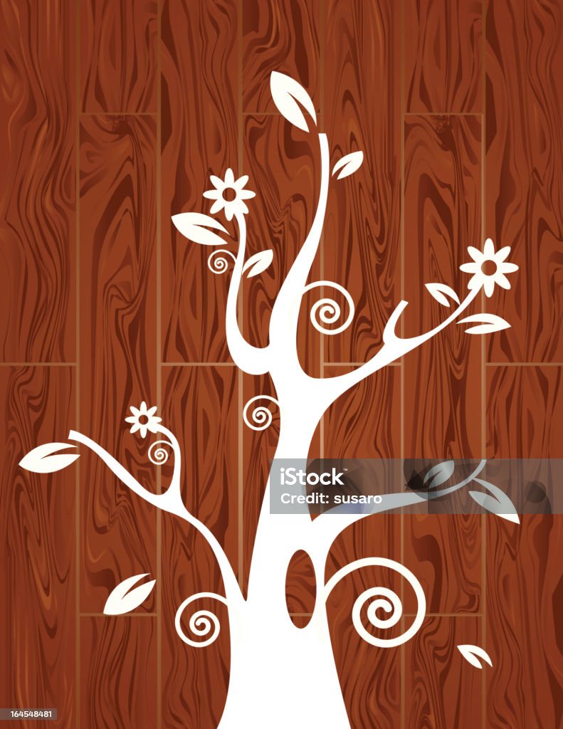 Estampa de árvore em madeira - Vetor de Abstrato royalty-free