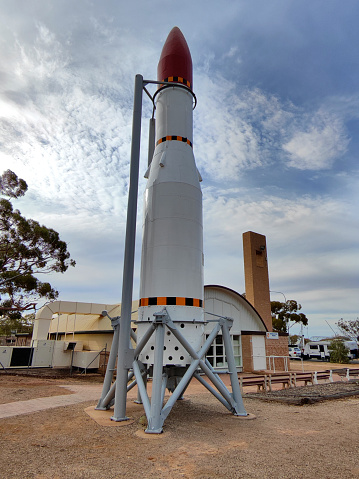 The Woomera National Aerospace and Missile Park, located in the centre of the village of Woomera, South Australia. This park features missiles and rockets that were developed and tested at Woomera over the last 60 years, as well as a number of aircraft which were used in trials.
