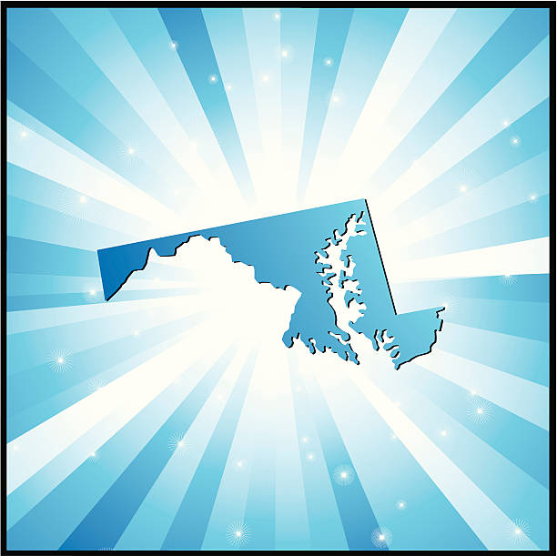 Blue Maryland vector art illustration