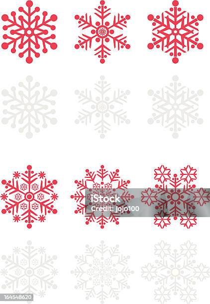 Floco De Neve De Vetor Conjunto De Ícones - Arte vetorial de stock e mais imagens de Abstrato - Abstrato, Clip Art, Comemoração - Evento