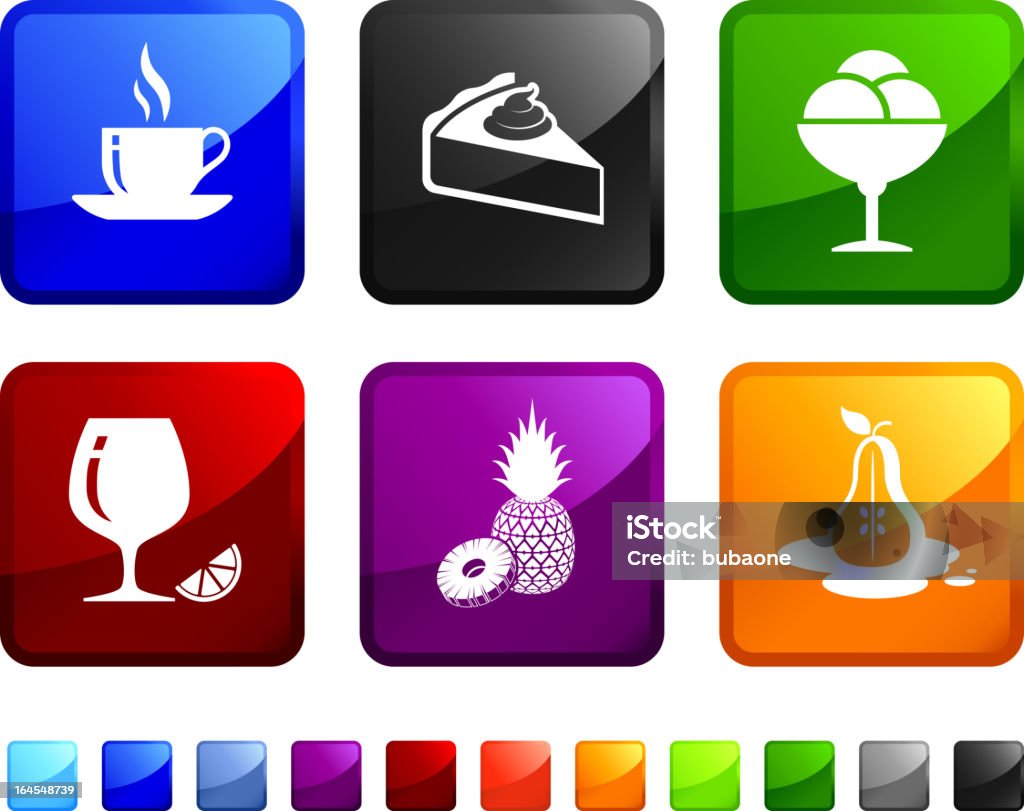 Десерт и кофе на условиях роялти-фри, векторных наклейки Набор иконок - Векторная графика Алкоголь - напиток роялти-фри
