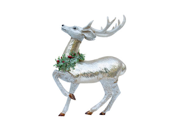 istock reindeer. toy shiny deer - christmas toy. isolate on white. 1645488476