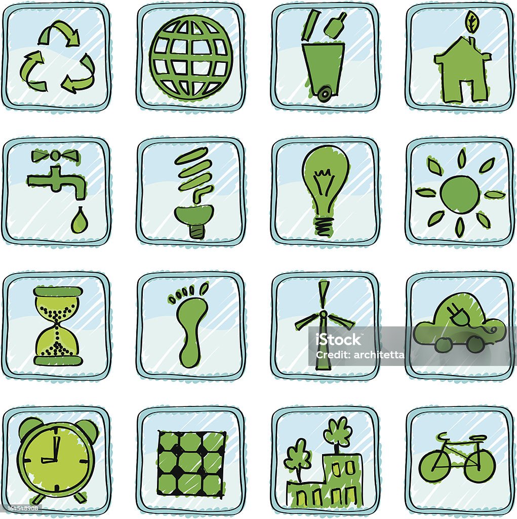 Grüne Ökologie icons - Lizenzfrei Umweltschutz Vektorgrafik