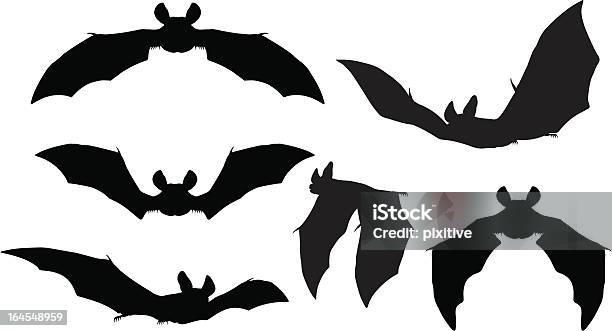 Bats Silhouettes Stock Illustration - Download Image Now - Bat - Animal, In Silhouette, Halloween