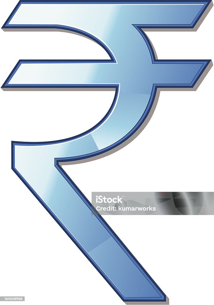 Nuovo simbolo di rupia - arte vettoriale royalty-free di Valuta indiana