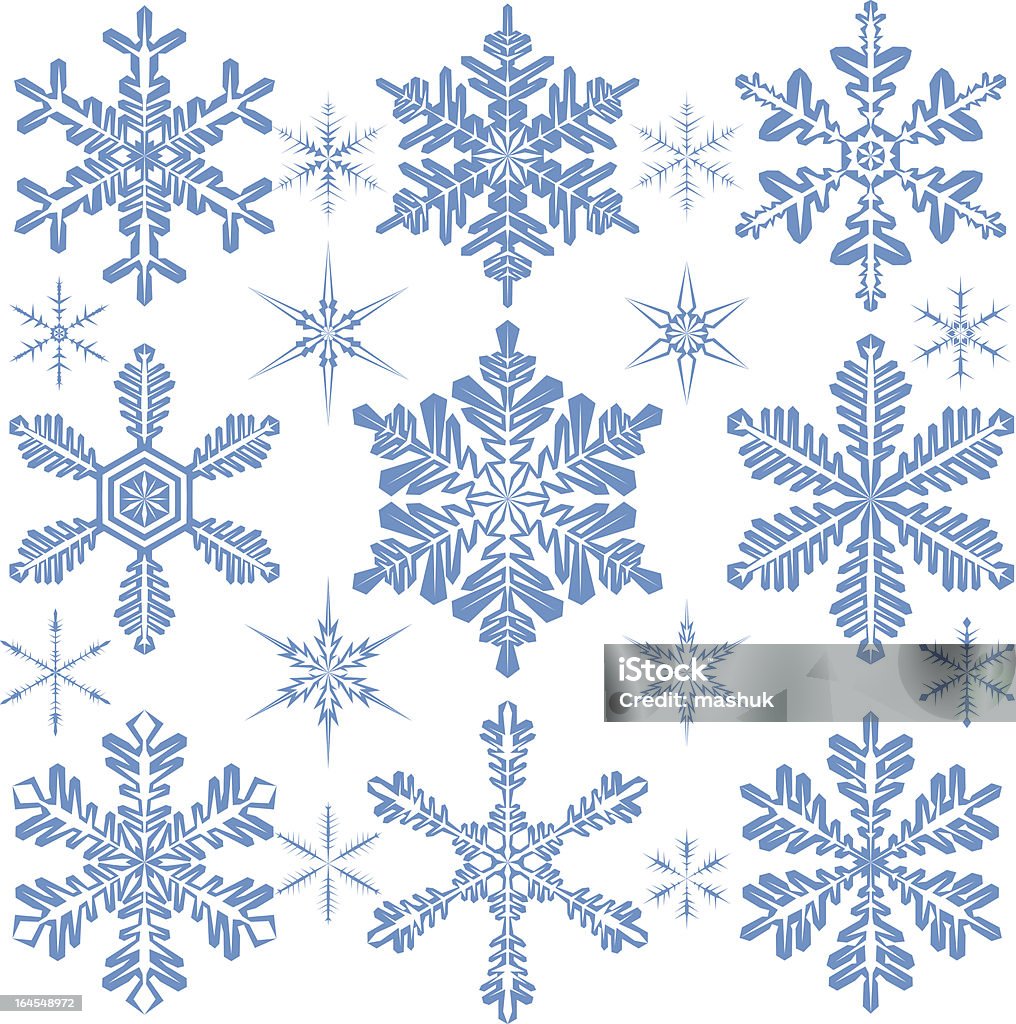 Flocons de neige - clipart vectoriel de Flocon de neige - Neige libre de droits