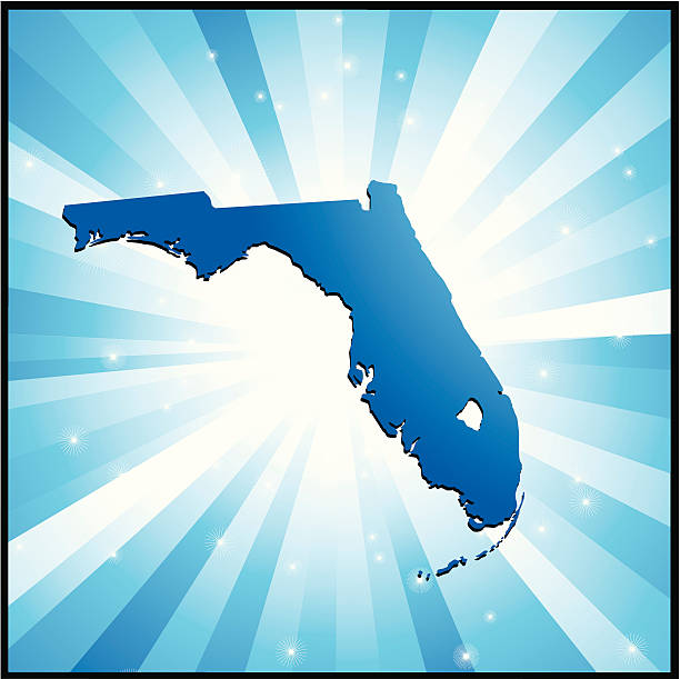 Blue Florida vector art illustration