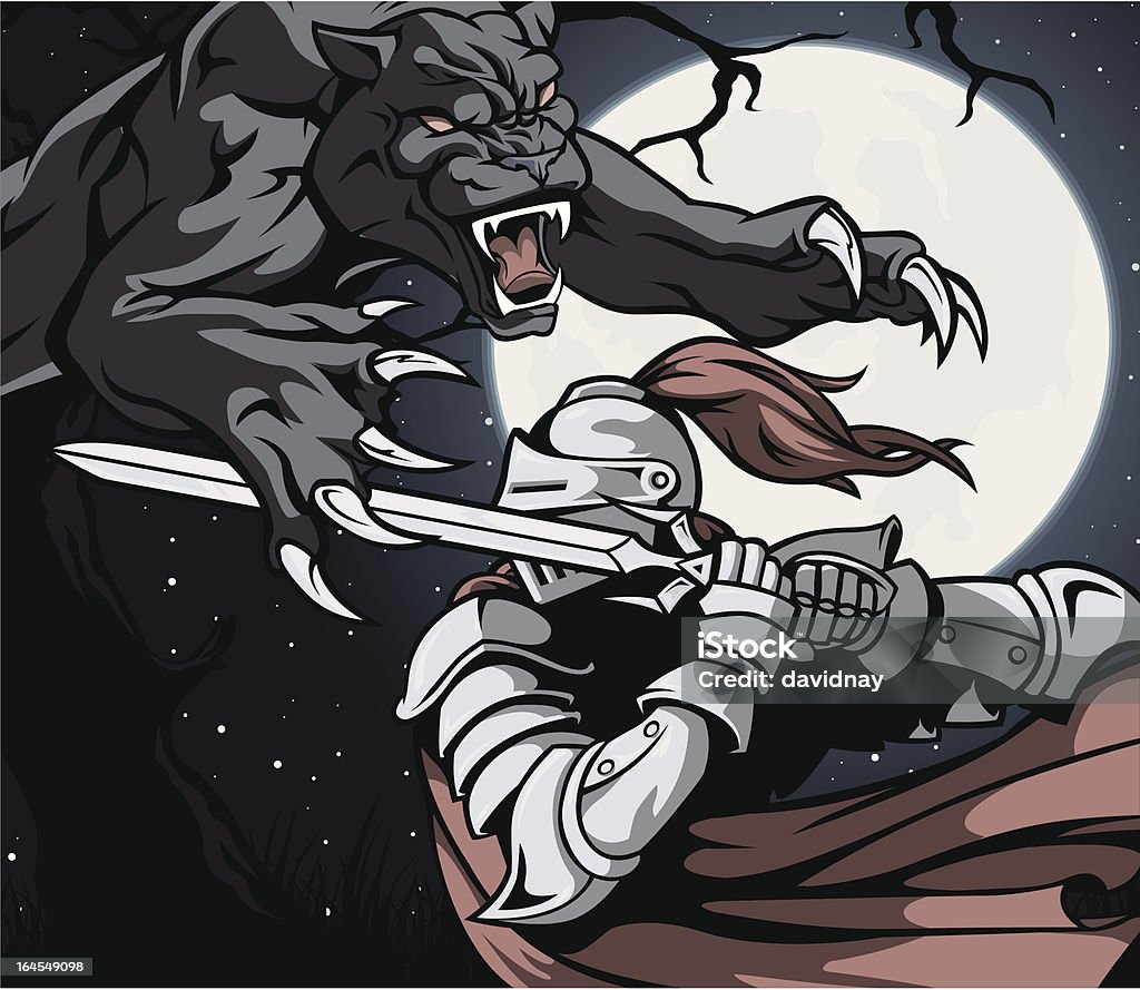 Fighting Evil Graphics Good Vs Evil Stock Illustration - Download Image Now - Knight - Person ...
