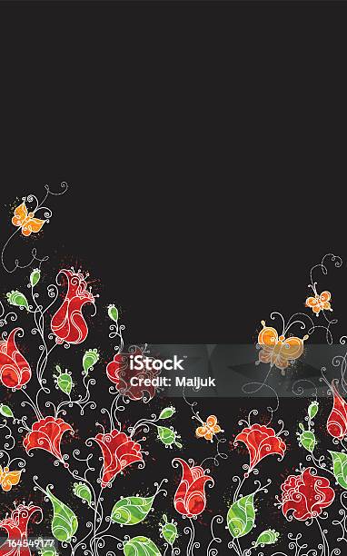 Grunge Hintergrund Mit Blumenmuster Stock Vektor Art und mehr Bilder von Abstrakt - Abstrakt, Ast - Pflanzenbestandteil, Biegung