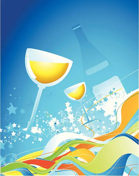Vector illustration of Glass of champagne