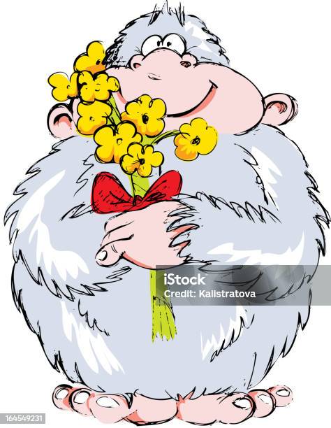 Cute Yeti Stock Illustration - Download Image Now - Flower, Gift, Large