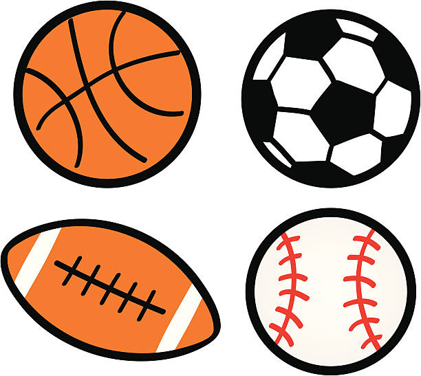 sports ball cartoons vector art illustration