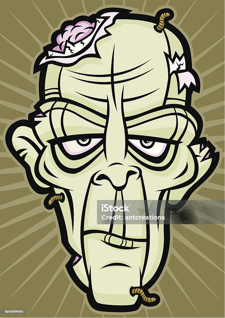恐ろしいゾンビーハロウィーンヘッドのモンスターの顔 - お面のロイヤリティフリーベクトルアート