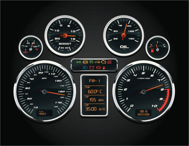 спортивный автомобиль спидометр - odometer backgrounds black car stock illustrations