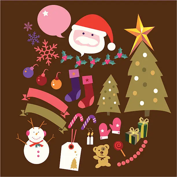 Vector illustration of Christmas sympol Set