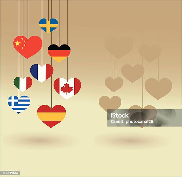 Vetores de Bandeiras Penduradas Em Forma De Coração e mais imagens de Acordo - Acordo, Alemanha, Aspiração
