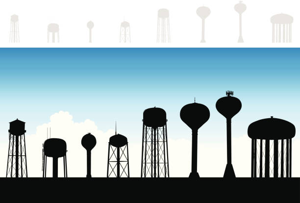 ilustrações de stock, clip art, desenhos animados e ícones de distrito de água - water tower