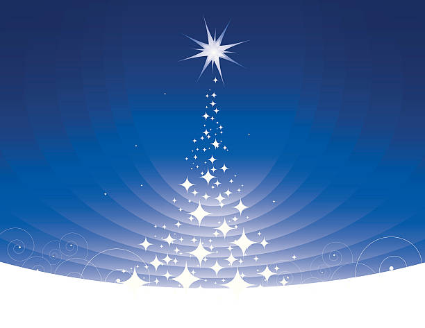 Estrellas del árbol de navidad - ilustración de arte vectorial