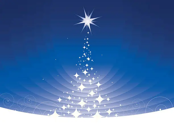 Vector illustration of Stars Christmas Tree