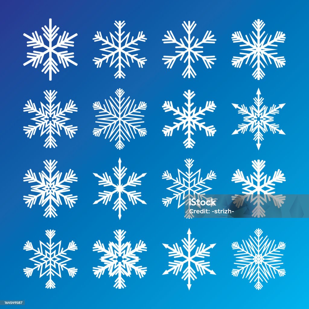 Набор из снежинок - Векторная графика Абстрактный роялти-фри