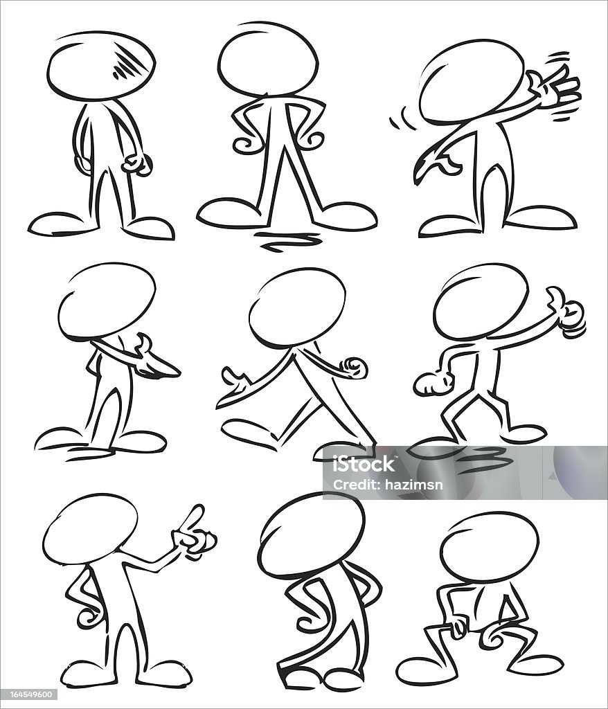 Human Animation Without Color Faceless Character Standing Stock Illustration - Download Image Now ...